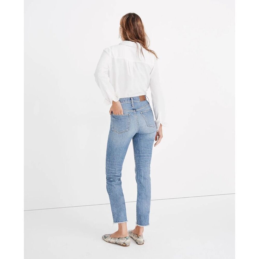 Madewell The Perfect Vintage Jean in Ainsworth Wash Size 25 Raw Hem Blue - Picture 2 of 16
